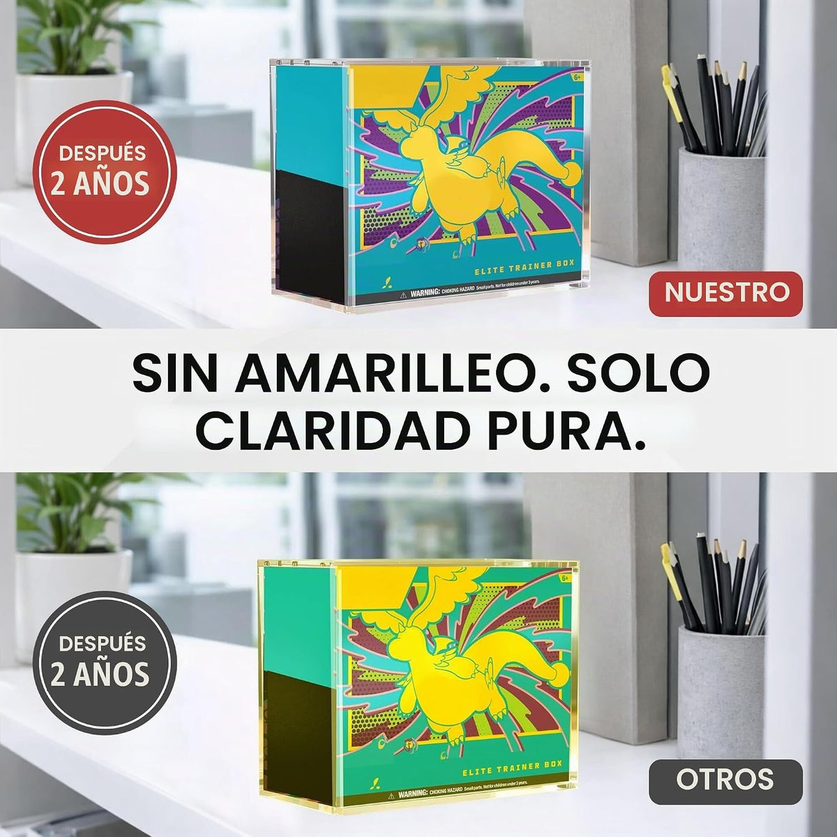 Elite Trainer Box ETB - Funda protectora de acrílico con imanes de 0.197 x 0.118 in, apilable ETB, compatible con cajas de entrenamiento PKMN ETB Elite