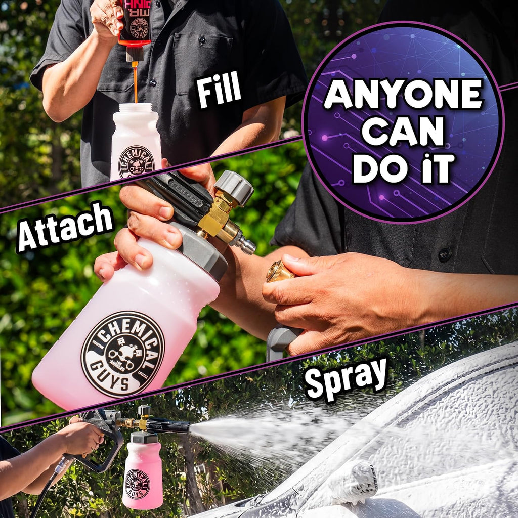 Chemical Guys, Kit de lavadora a presión de cañón de espuma con guante de