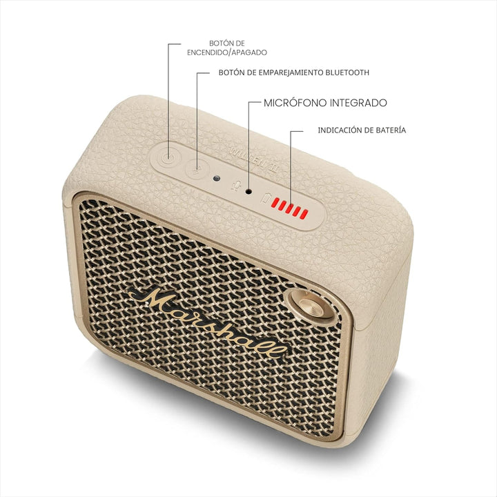 Marshall Willen II - Altavoz portátil con Bluetooth, color crema