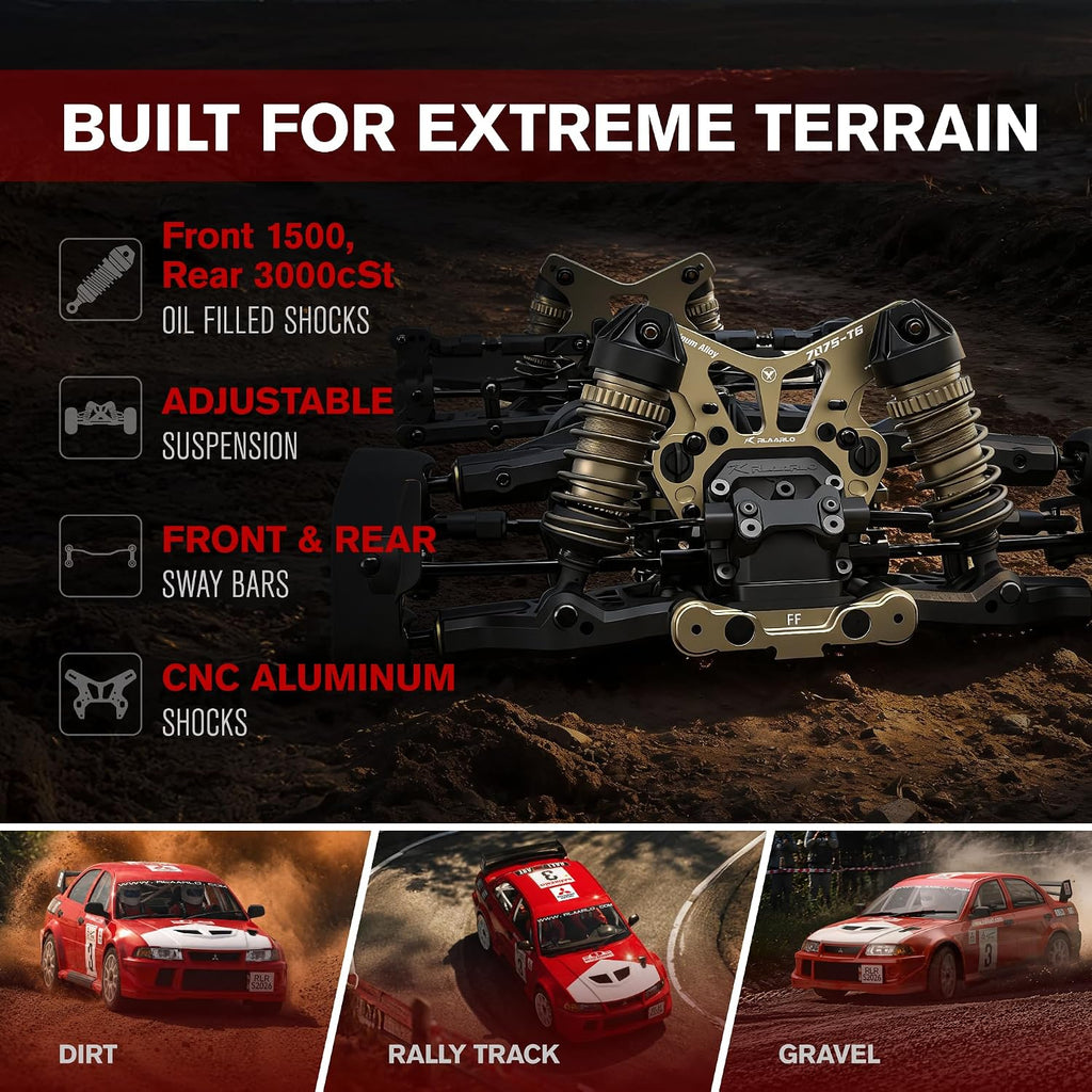 Mitsubishi EVO 6.5 TME con licencia 1/7 sin escobillas RTR Coche RC de Rally, SLEVO-07