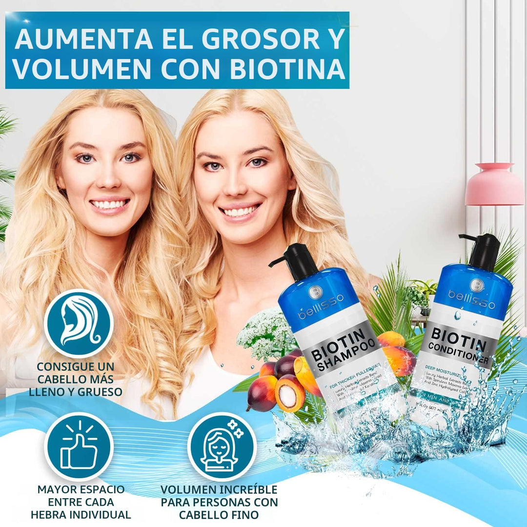 BELLISSO - Set de champú y acondicionador con biotina, tratamiento...