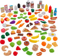 KidKraft Juego de Comida de Juego de Simulación Deluxe Tasty Treats de 115 Piezas, Artículos de Plástico para Comestibles y Despensa, Regalo para Edades 3+