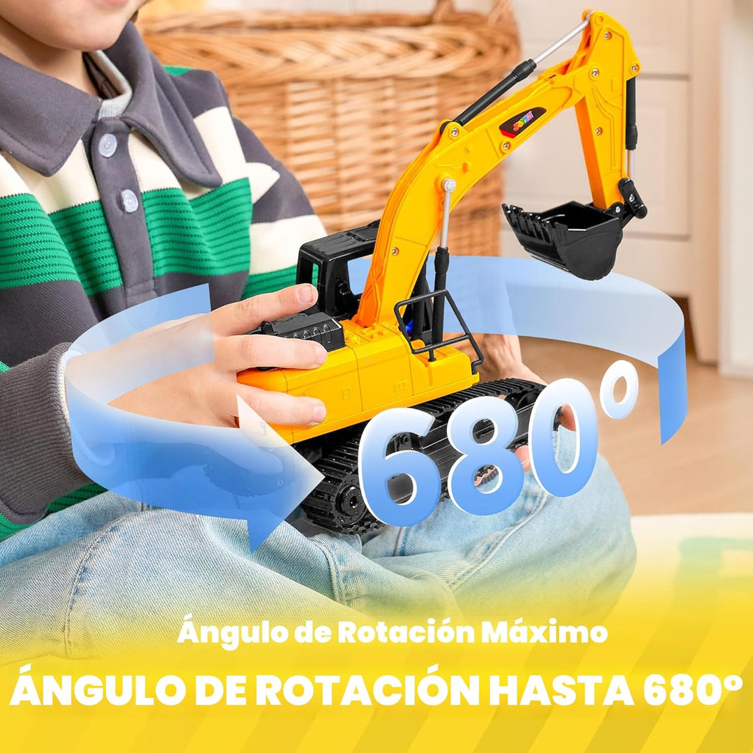JOYIN Excavadora de Control Remoto Juguetes para Niños, Excavadora...