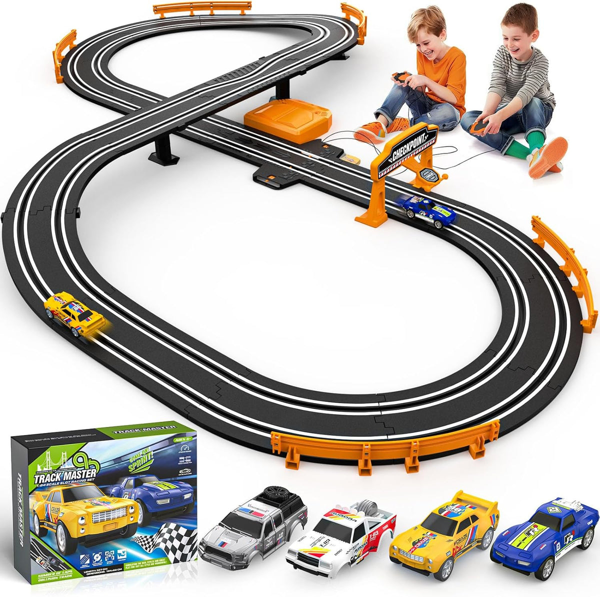Conjuntos de Pista de Carreras de Coches Ranuras para Niños, Pista...