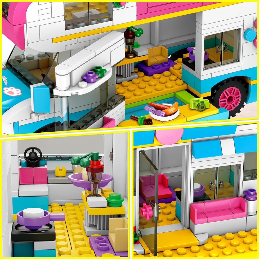 HOGOKIDS Juego de construcción 3 en 1 para niñas cámper y