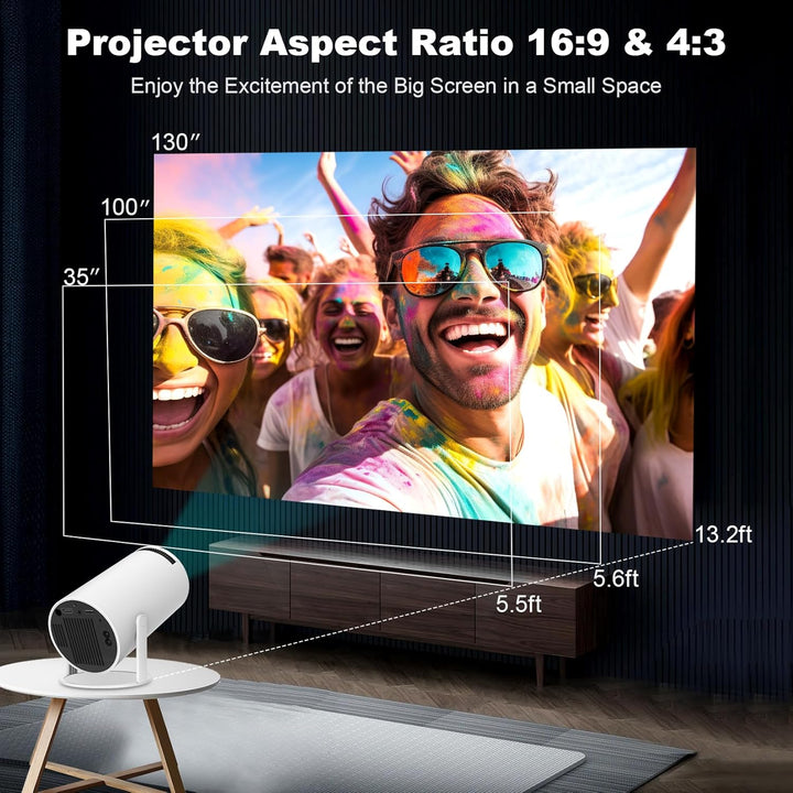 Mini proyector portátil, soporte 4K 1080P con doble banda WIFI6 5G...