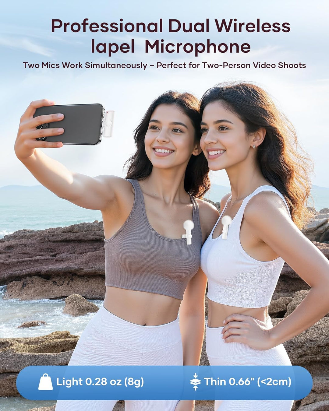 Micrófono inalámbrico para iPhone, iPad y teléfono Android, paquete...