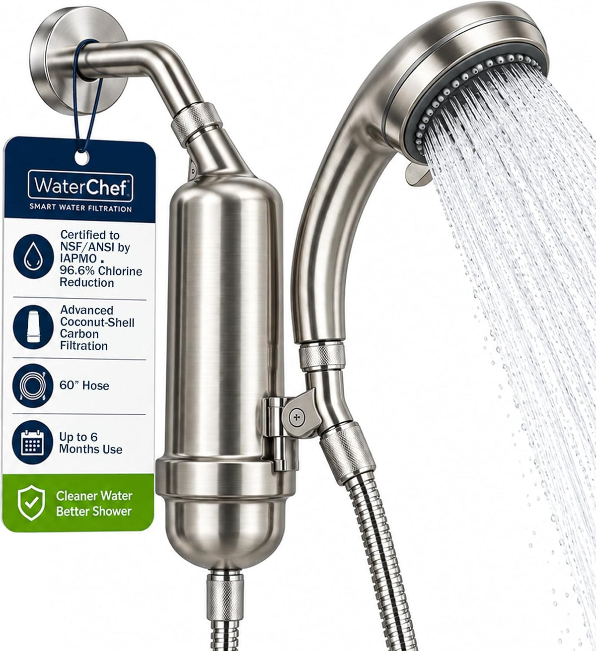 Sistema de filtro de ducha SF-7C con varita de ducha de mano ajustable