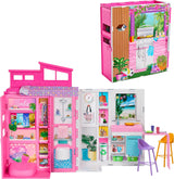 Barbie Juego de casa de muñecas, casa escapada con 11 accesorios qu...
