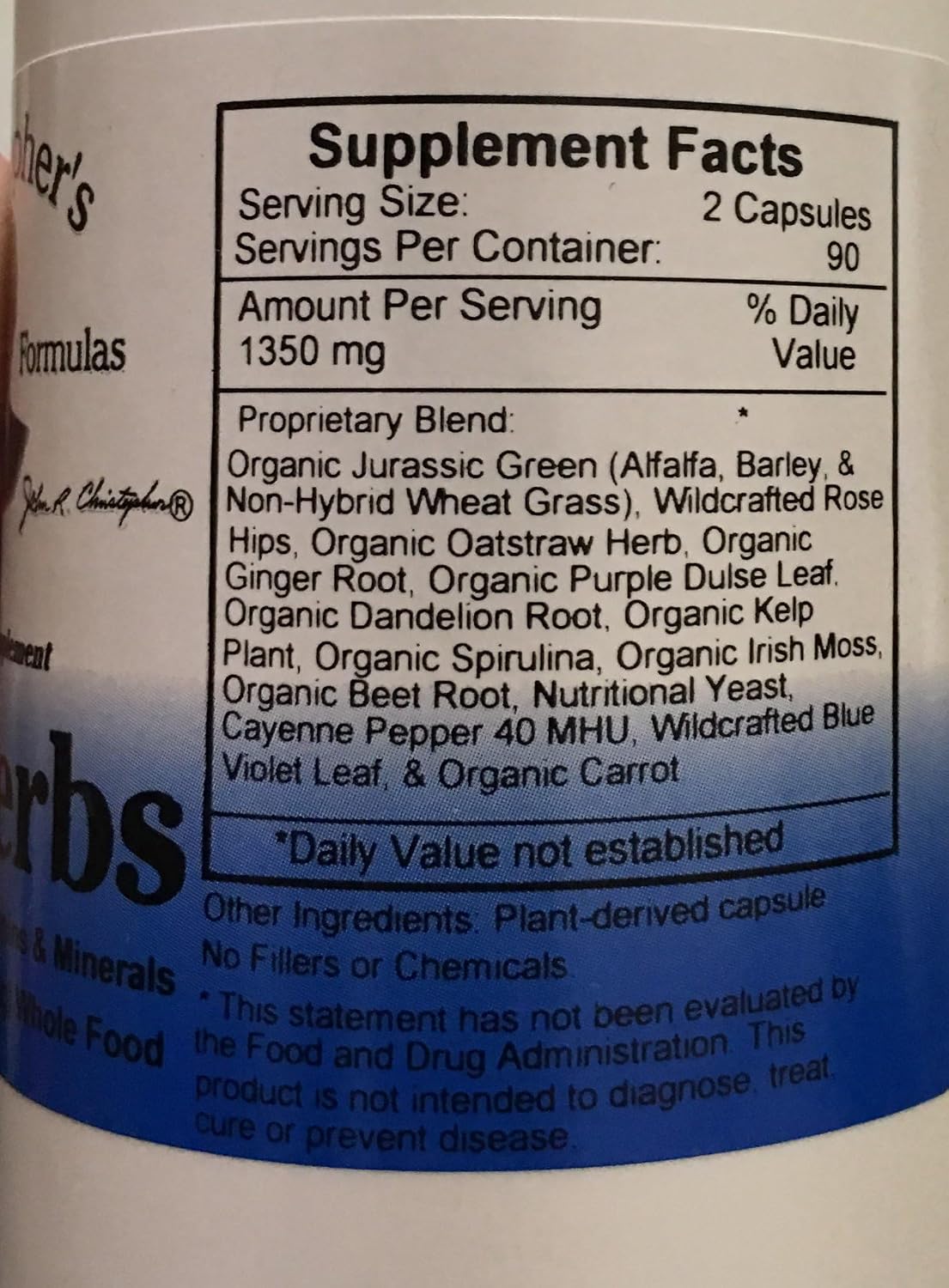 Christopher's Original Formulas Vitalerbs, suplemento herbario rico...