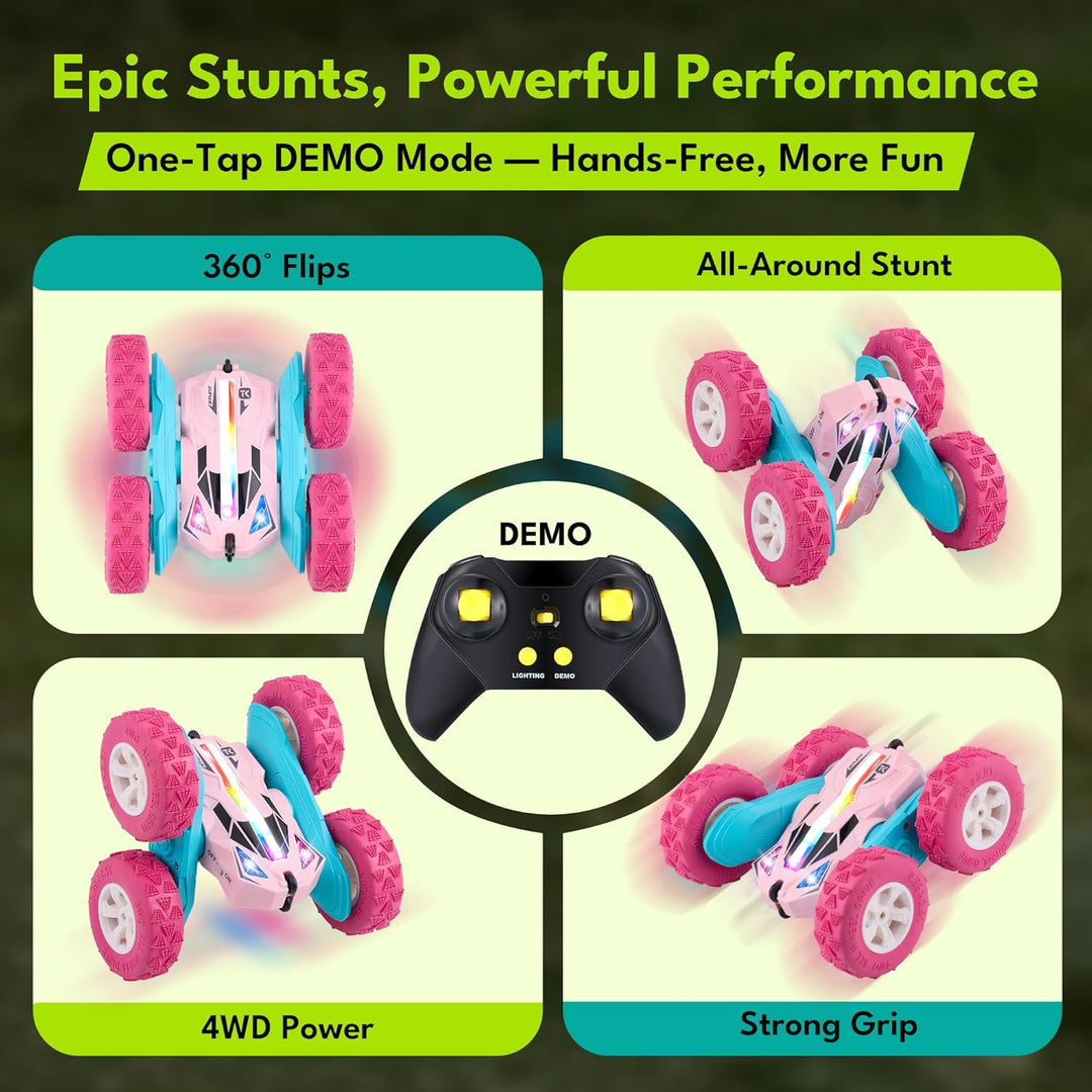 Threeking Nuevo auto de control remoto RC Flip Stunt de doble cara...