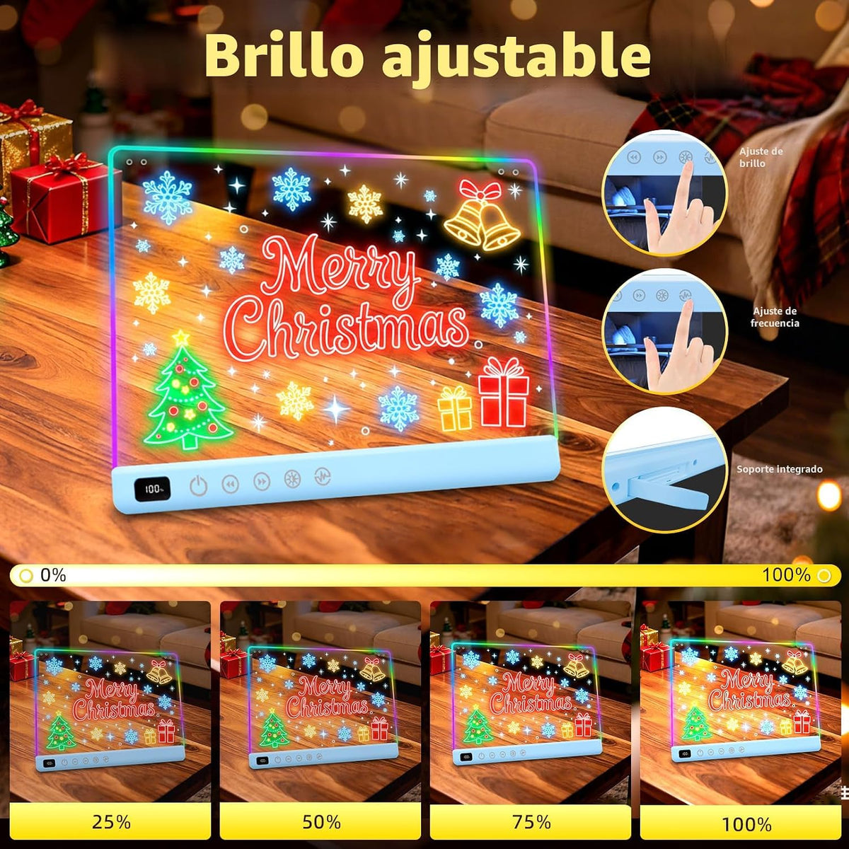 Tablero de dibujo LED con 13 efectos de luz, 16 pulgadas, recargable, para garabatos LED, con colores, tableta de dibujo con luz de neón, regalos para niños, ideas de regalo de Pascua