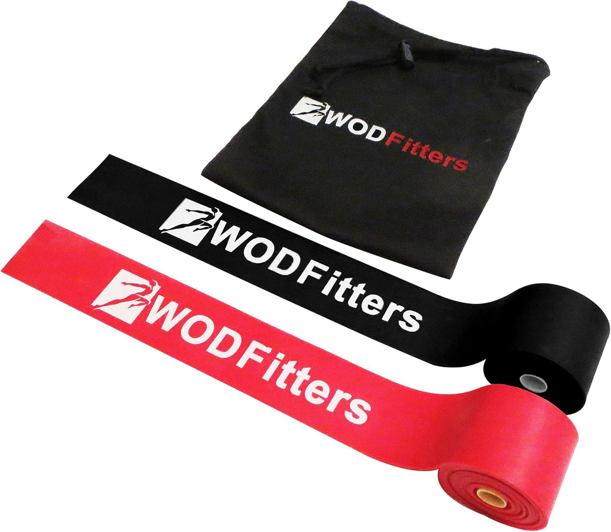 WODFitters Bandas de hilo dental para compresión muscular y hilo dental, movilidad y recuperación WODs - Última tecnología - Paquete de 2 con bolsa de transporte