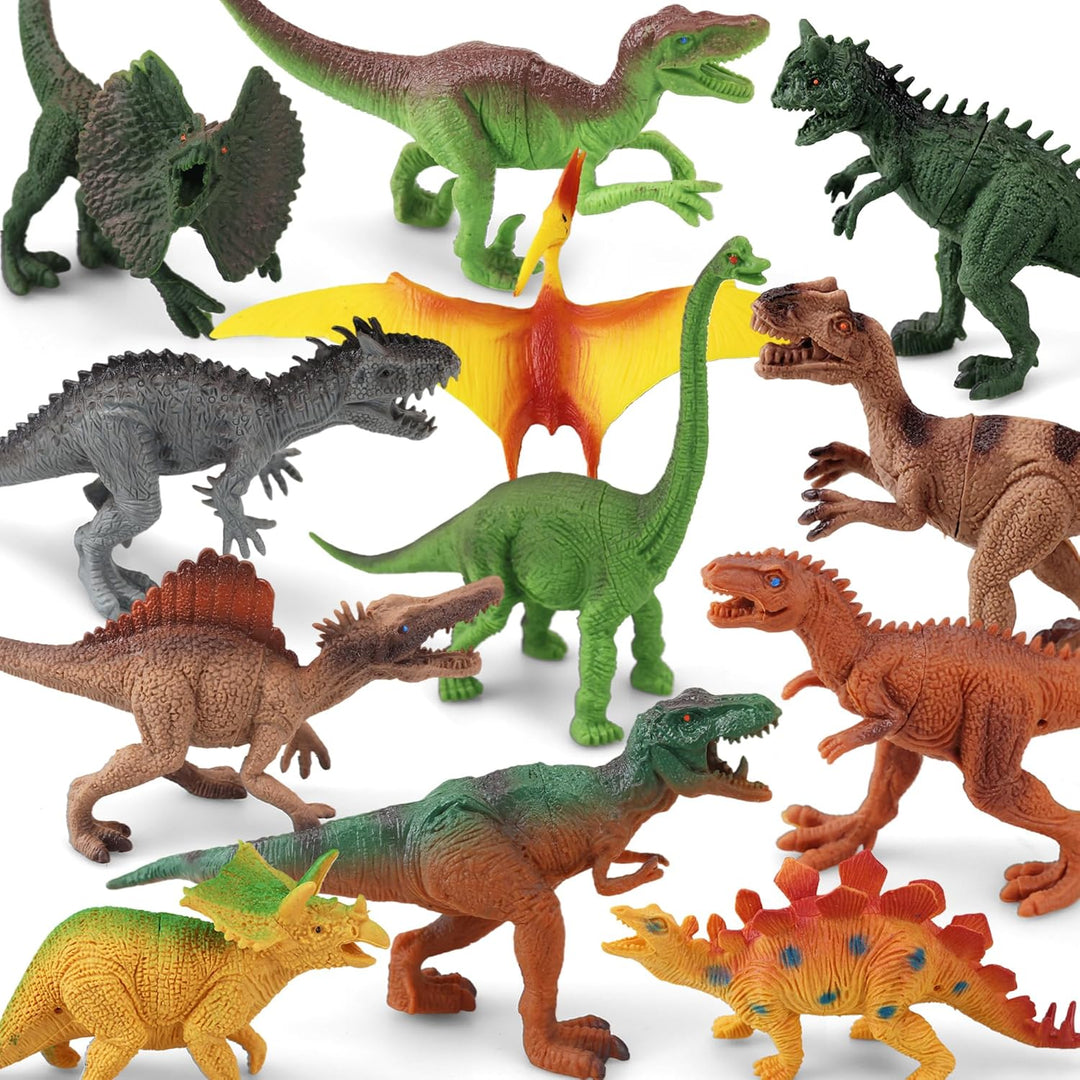 12Pcs Dinosaur Toy Set Realistic Mini Dinosaur Figurines
