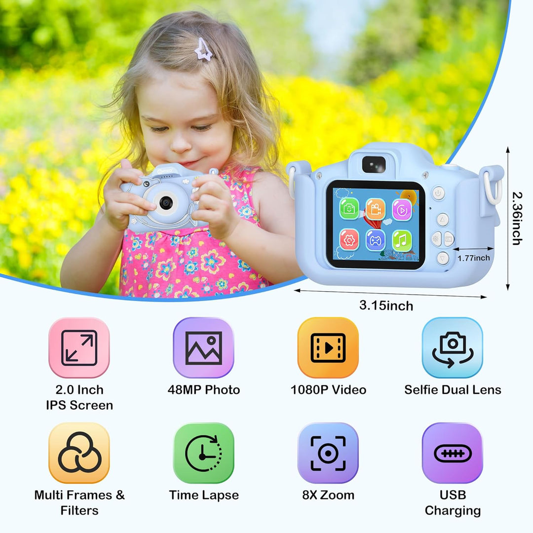 Contixo KC3A - Cámara digital para niños, cámara infantil de 1080P...
