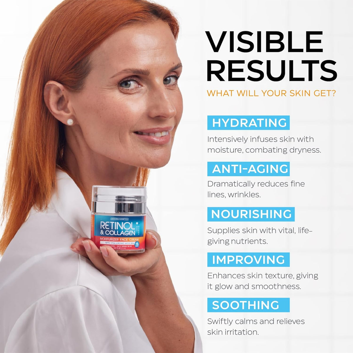 Crema de retinol para cara con ácido hialurónico \u2013 Hidratante...