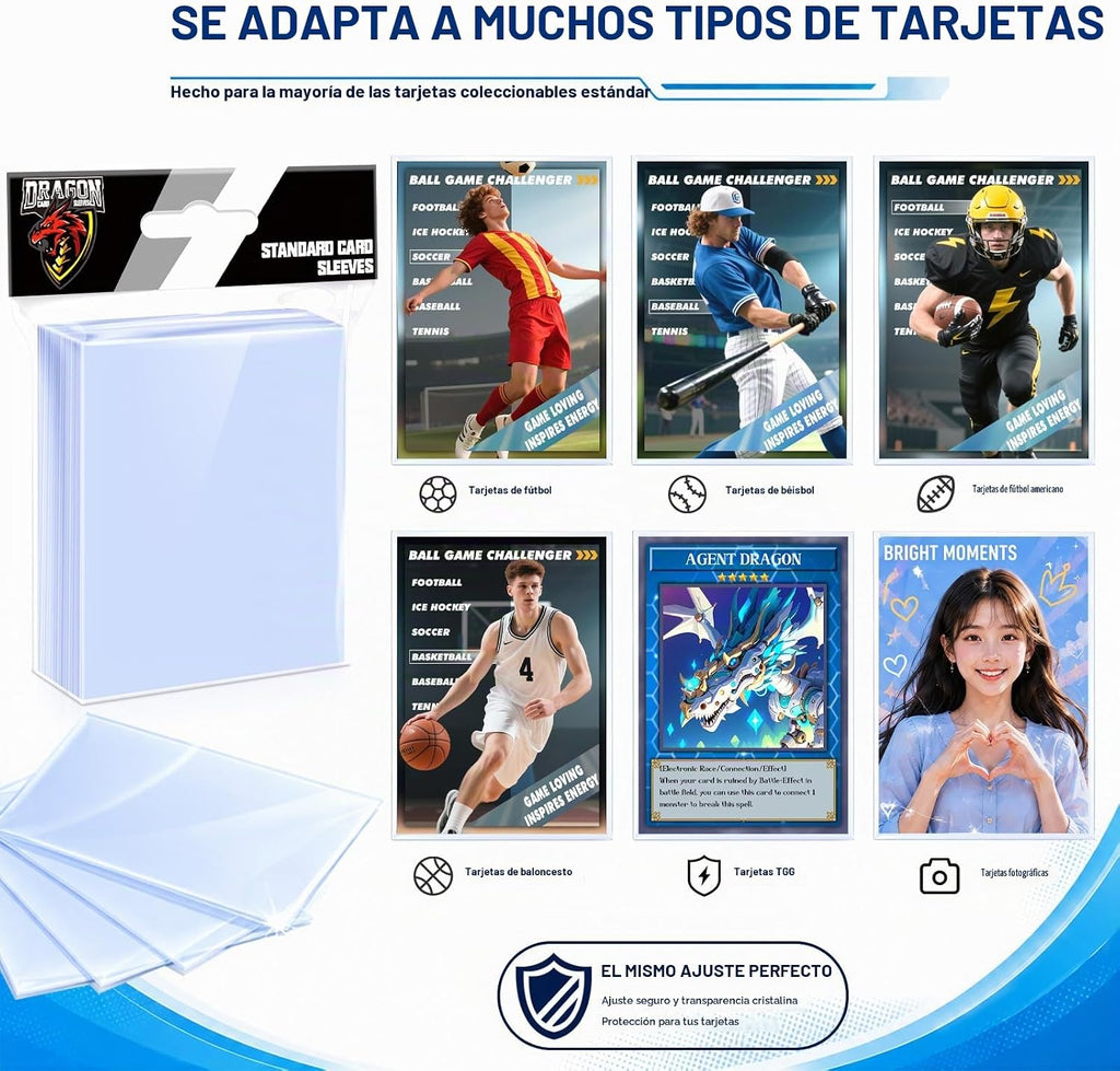 Fundas para Tarjetas Top Loaders para Tarjetas Coleccionables, Fundas Protectoras Suaves Penny para Tarjetas de Béisbol Aptas para Deportes, Fútbol Americano, Tarjetas MTG (5000 PIEZAS)