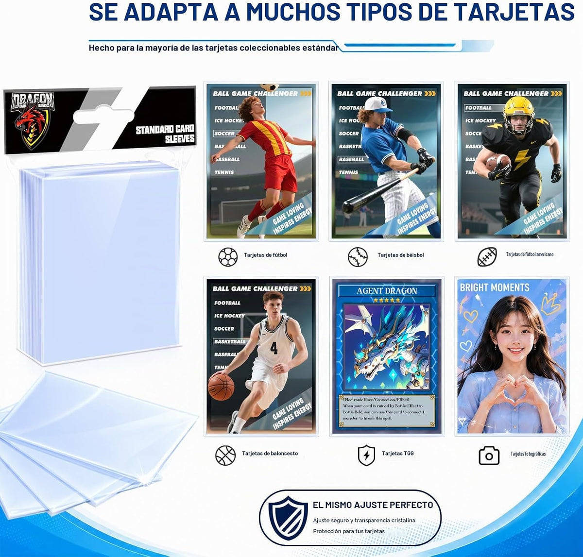 Fundas para Tarjetas Top Loaders para Tarjetas Coleccionables, Fundas Protectoras Suaves Penny para Tarjetas de Béisbol Aptas para Deportes, Fútbol Americano, Tarjetas MTG (5000 PIEZAS)