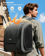 Pecute Cat Backpack Carrier, Cat Bubble, 12.6" L x 10.2" W x 16.5" H, Gray