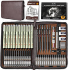 Nicpro Kit de suministros de dibujo artístico de 58 piezas en estuche de