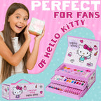 Hello Kitty Lápices de colores, suministros de arte, kit de dibujo para niños, suministros escolares, kit de pintura, lápices de dibujo para niñas, kit de arte, estuche de viaje con crayones para