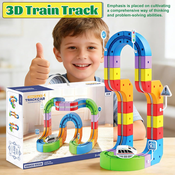 Juego de tren eléctrico pistas desmontables modulares 3D