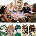Alfombra Mahjong de neopreno con estampado de leopardo 31.5 x 31.5