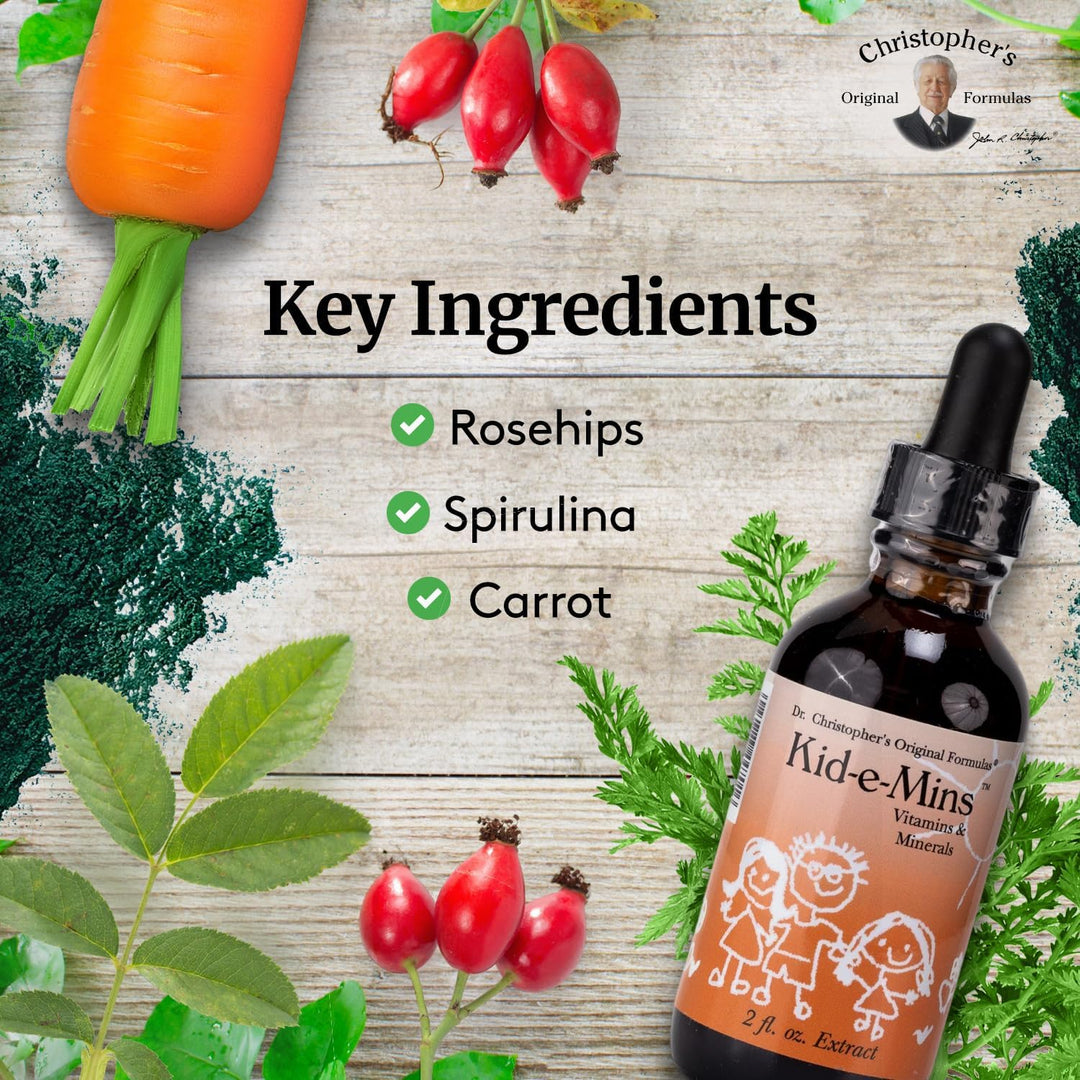 Dr. Christopher Kid-e-Mins Vitamin's and Minerals Líquido de 2 oz