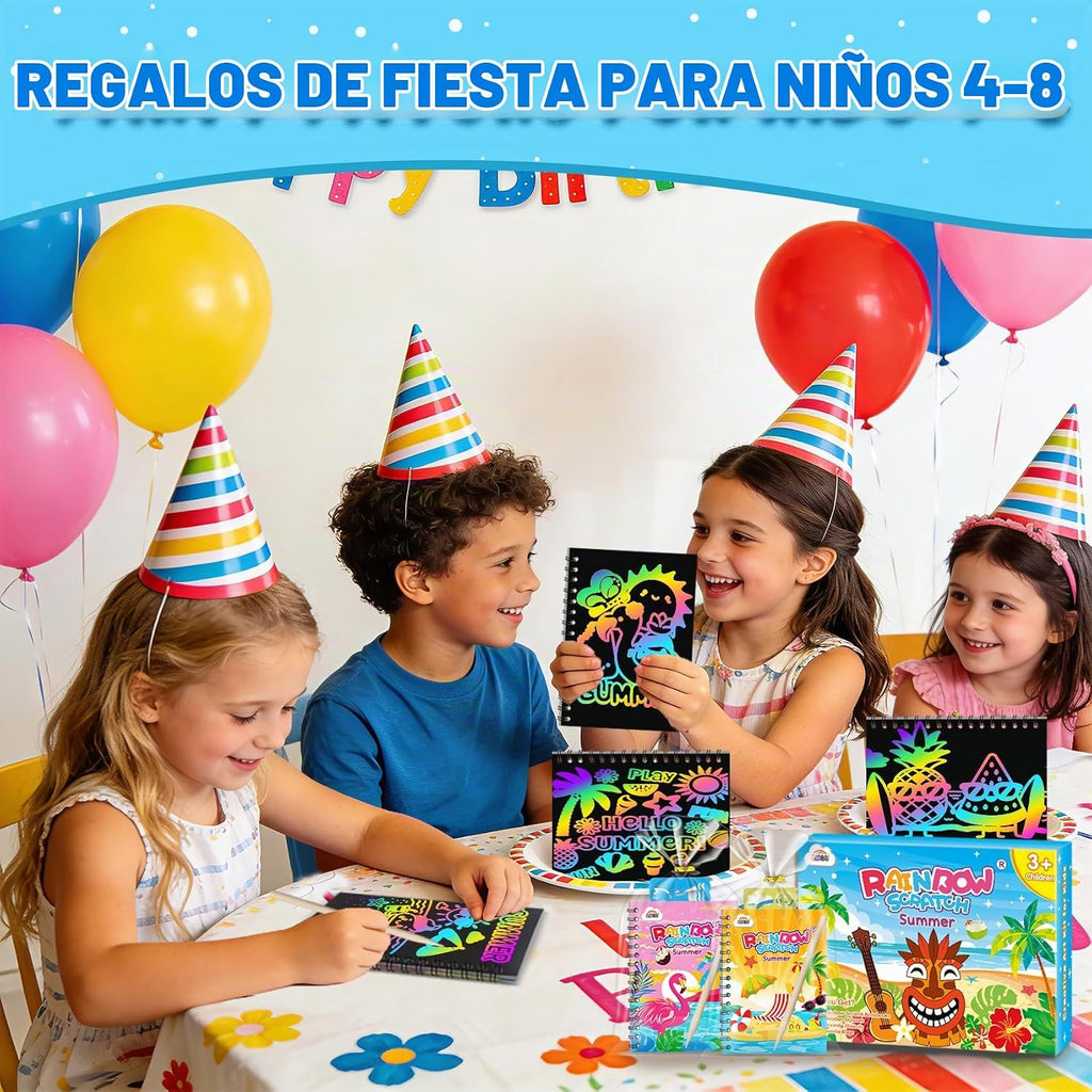 ZMLM Paquete de 24 cuadernos con diseño de arco iris para niños, recuerdos
