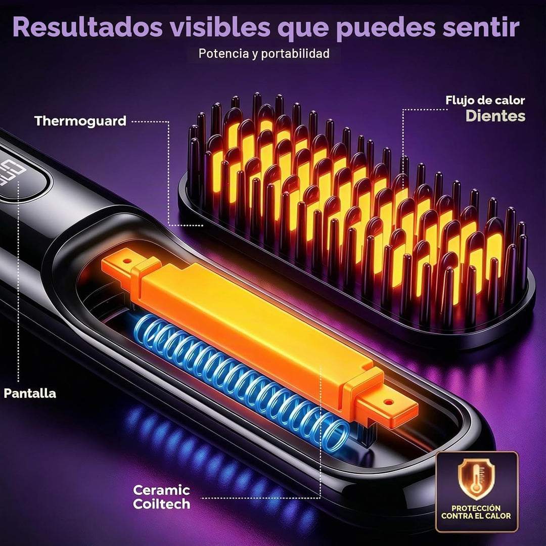 Go Brush Pro Cepillo alisador de pelo inalámbrico 9600mAh recargabl...