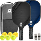 GARYE Juego de 2/4 palas de pickleball aprobadas por USAPA, juego de pickleball de fibra de carbono, raquetas ligeras de pickleball, paquete de 2/4 con 6 bolas, 1 bolsa, par de cintas de agarre
