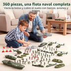 3 otters Set de 360 FIGURAS de Soldados, Figuras de Acción Militares con Portaaviones