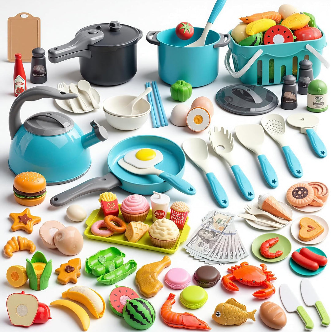 Juego de cocina de 130 piezas, ollas de juego de cocina para niños...