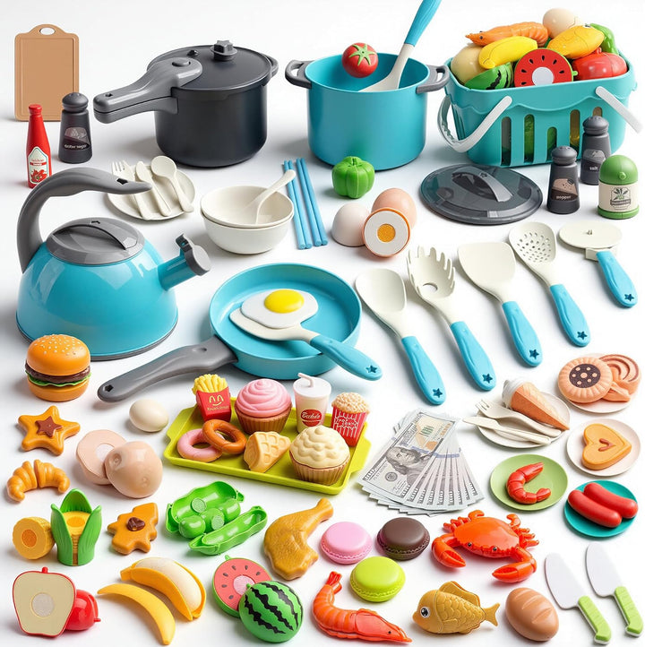 Juego de cocina de 130 piezas, ollas de juego de cocina para niños...
