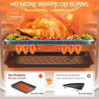 Juego de 3 bandejas antiadherentes para horno, no tóxicas, color gris