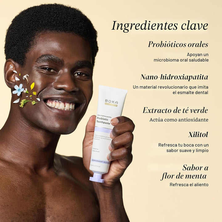 Boka Pasta de dientes sin flúor, pasta de dientes nano hidroxiapati...
