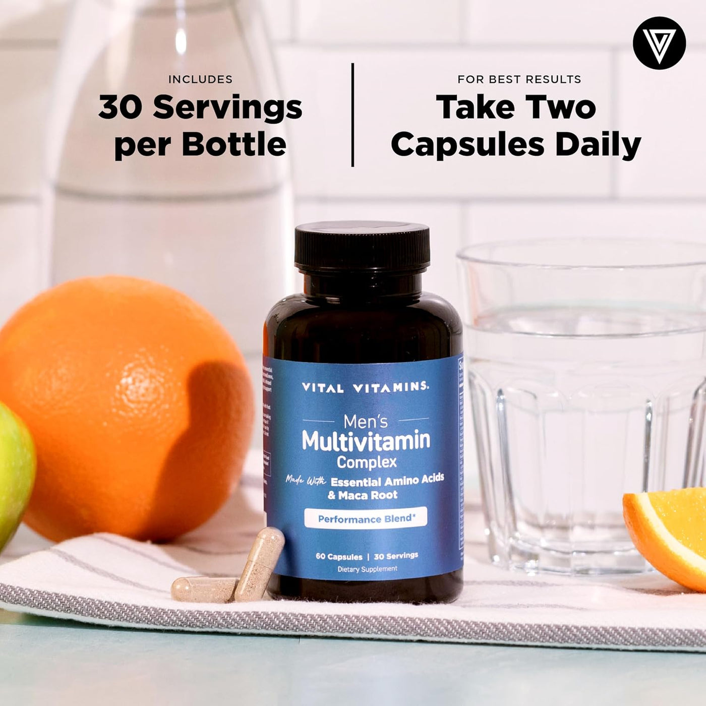 Vital Vitamins Complejo multivitamínico para hombre, fabricado con...