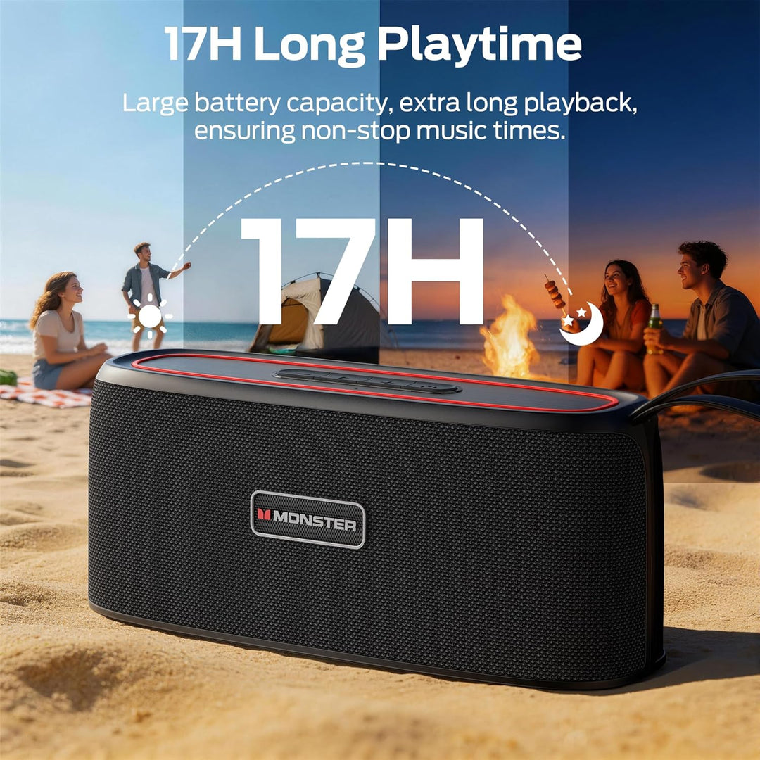 Monster Shock Altavoz Bluetooth portátil, altavoz inalámbrico verda...