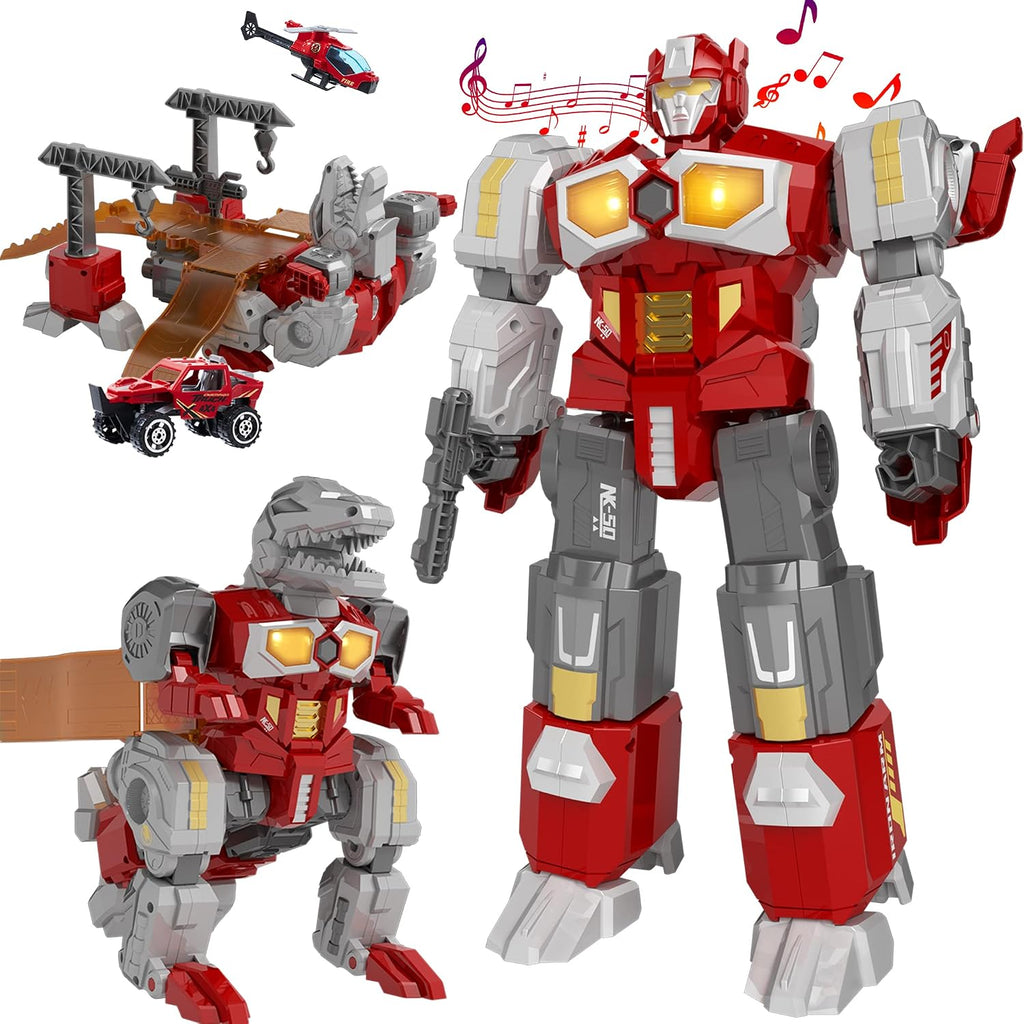 MIEBELY 3 en 1 Robot Dino Magnético que se Transforma Construcción para Niños