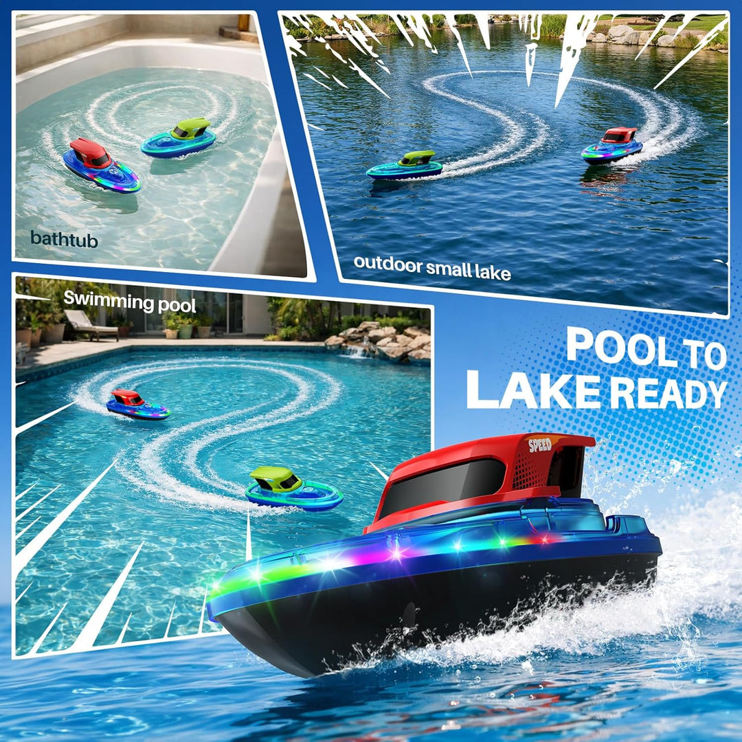 SYMA Paquete de 2 barcos RC para niños, barcos de control remoto pa...