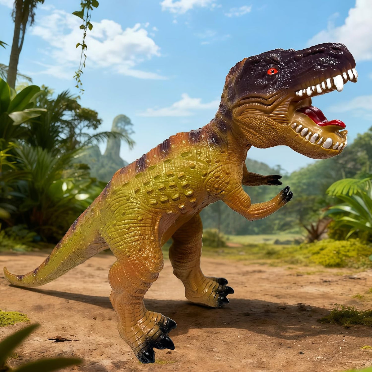Gzsbaby Juguetes de dinosaurios grandes para niños pequeños, figuras de dinosaurio de tiranosaurio Rex de 28 pulgadas, juguetes de dinosaurio realistas jumbo para niños y niñas, regalo para niños de 1, 2, 3, 4, 5, 6, 7, 8 años (verde)