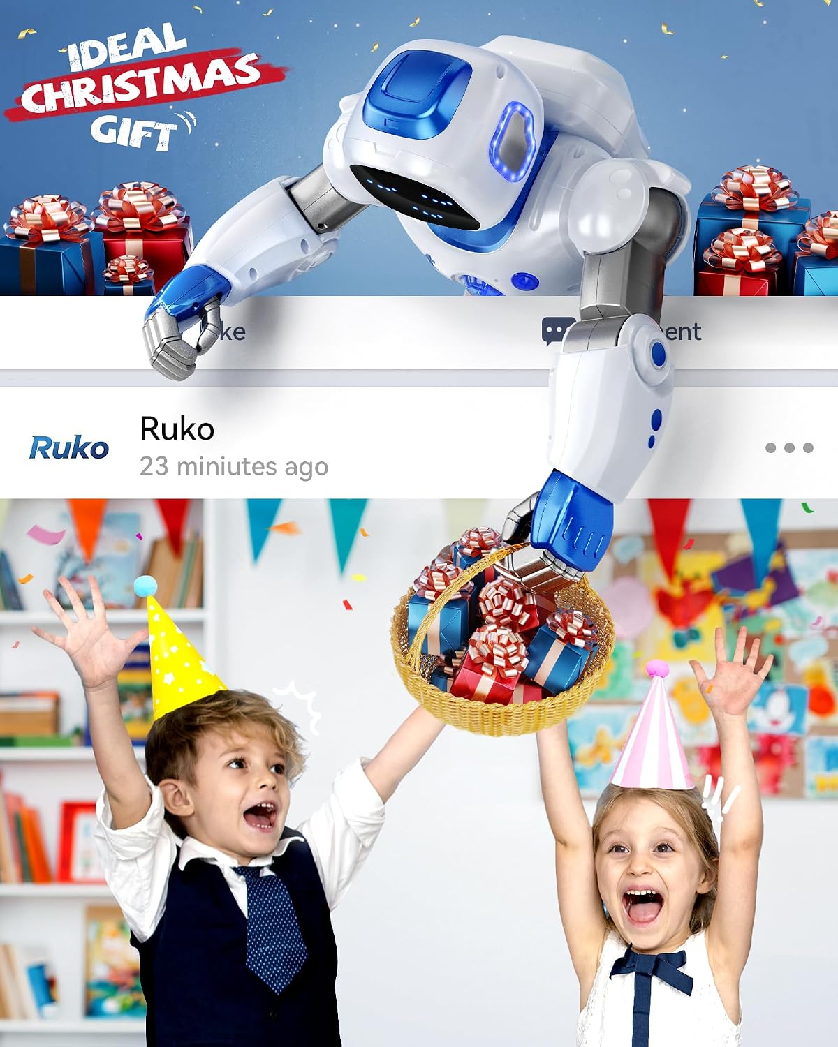 Ruko 1088 Smart Robot Toy para niños, regalo interactivo programable grande