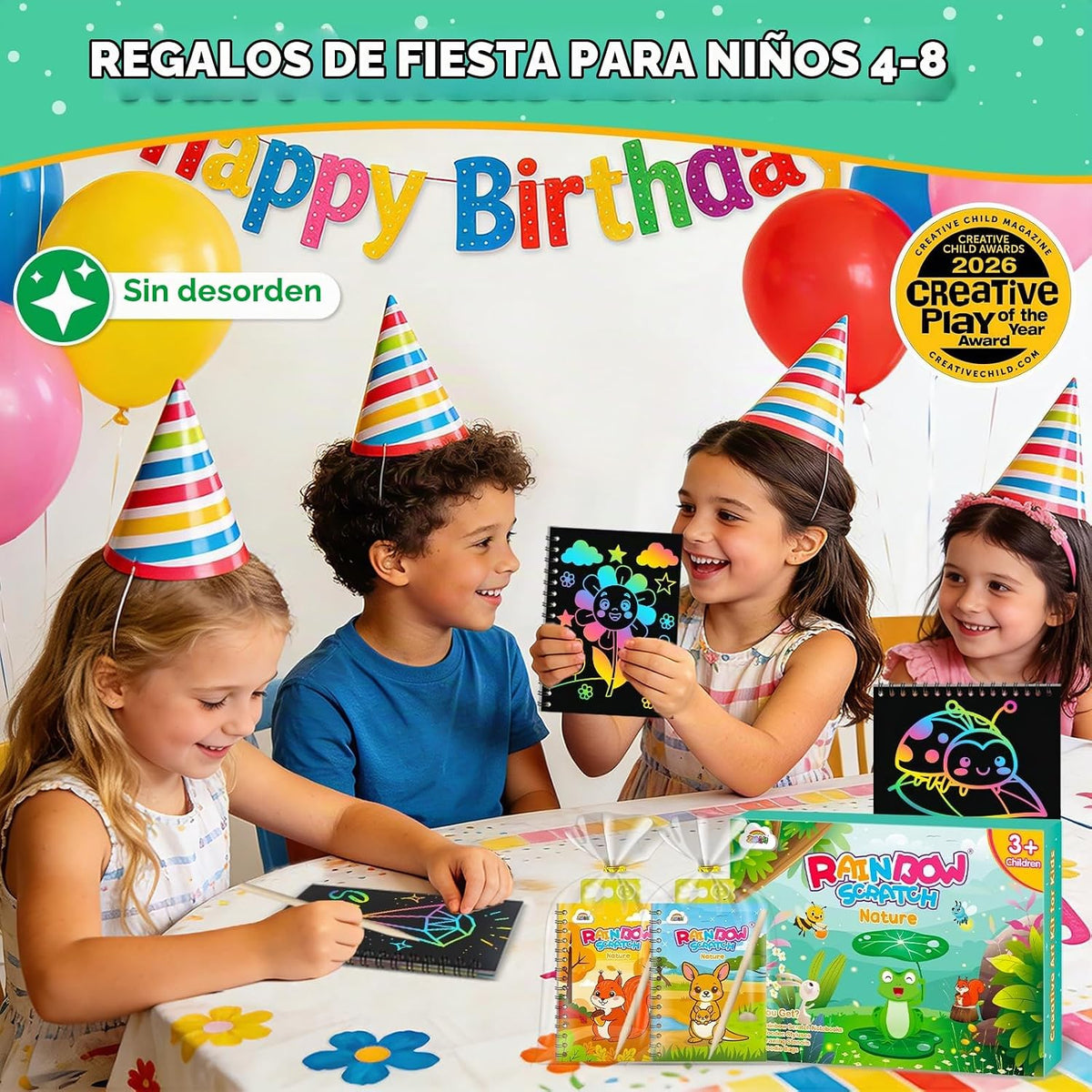 ZMLM Paquete de 24 cuadernos con diseño de arco iris para niños, recuerdos