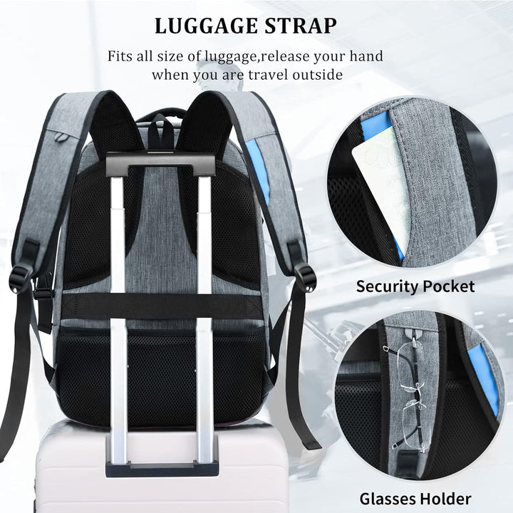 DUSLANG Mochila de viaje para computadora portátil de trabajo con p...