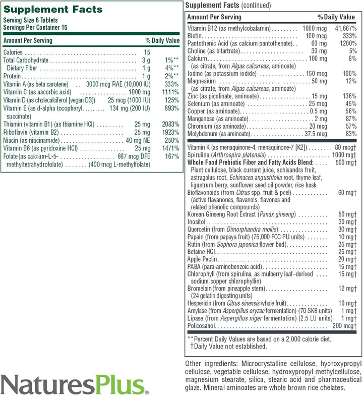 NaturesPlus Source of Life - Sin hierro - 90 mini-tabletas - Suplem...