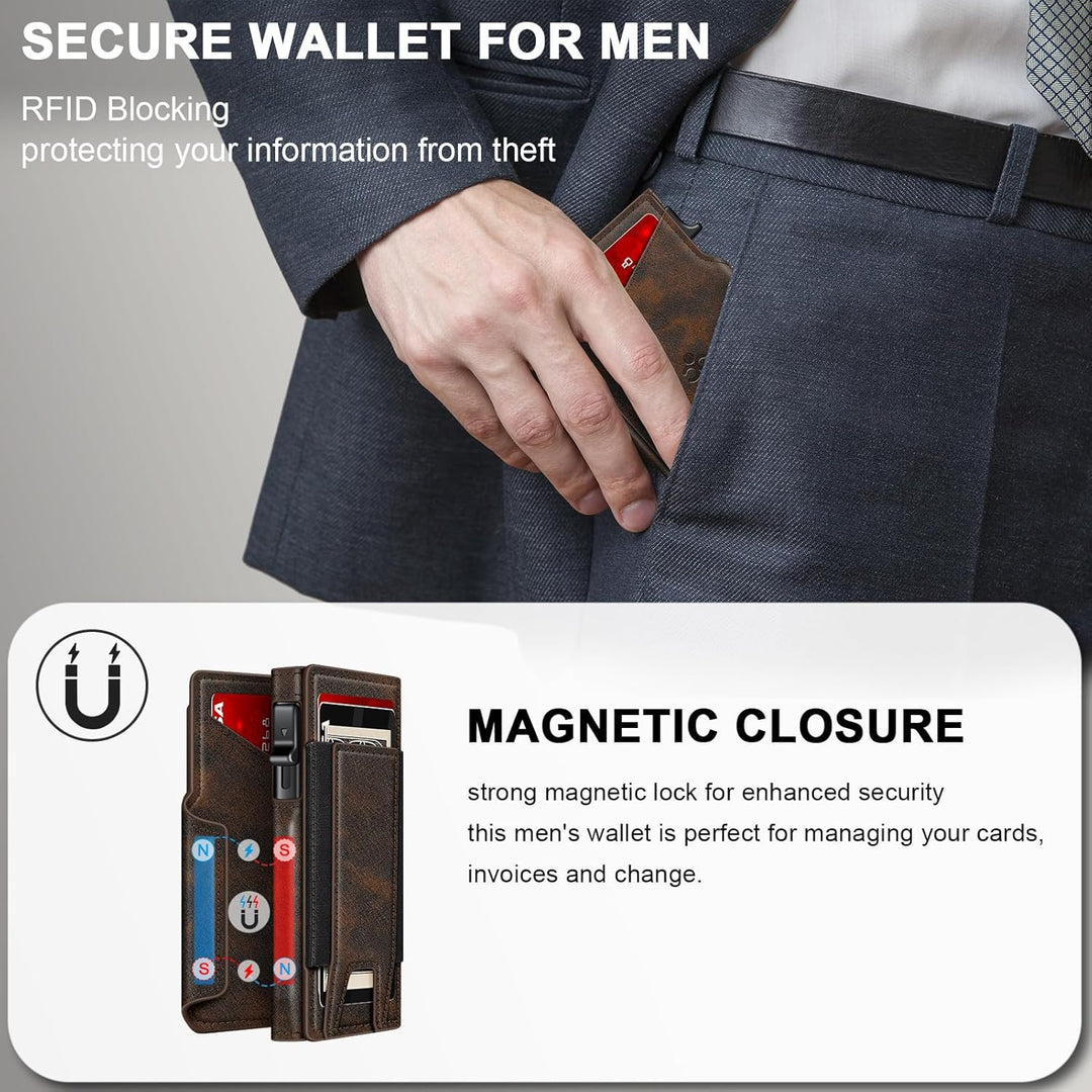 Cartera SEMORID para hombres con soporte para tarjetas desplegable...