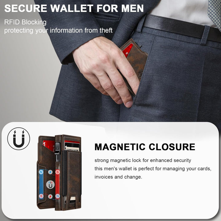 Cartera SEMORID para hombres con soporte para tarjetas desplegable...