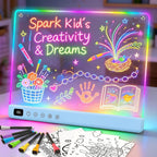 Tablero de dibujo LED con 13 efectos de luz, 16 pulgadas, recargable, para garabatos LED, con colores, tableta de dibujo con luz de neón, regalos para niños, ideas de regalo de Pascua