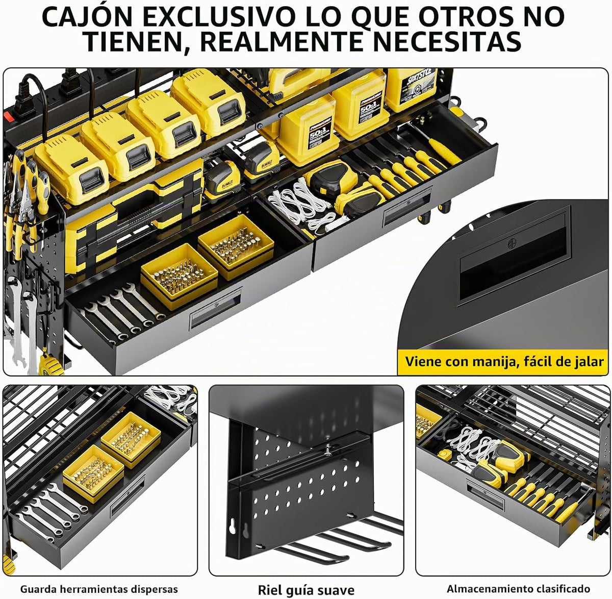 Organizador de herramientas eléctricas para montaje en pared con