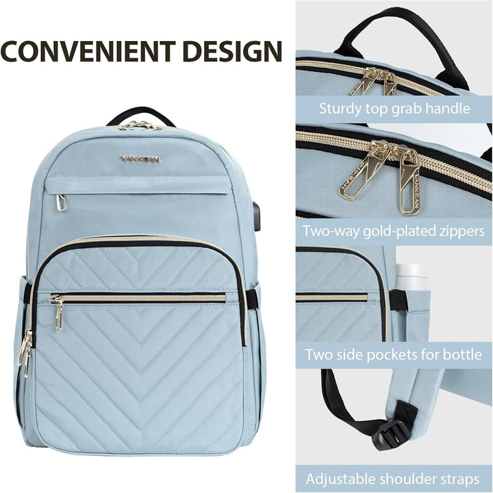 VANKEAN Mochila para laptop de 15.6 pulgadas para mujer, bolsa de t...